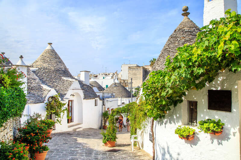 trulli nella città di alberobello